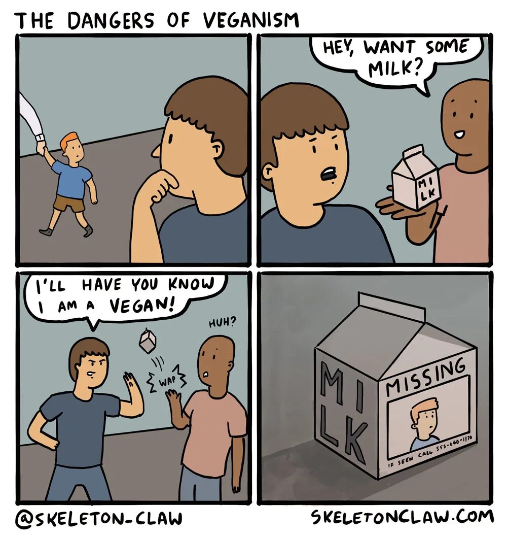 You want some money. Want some milk. абсурдный юмор комикс. комикс - i am vegan. want you some milk.