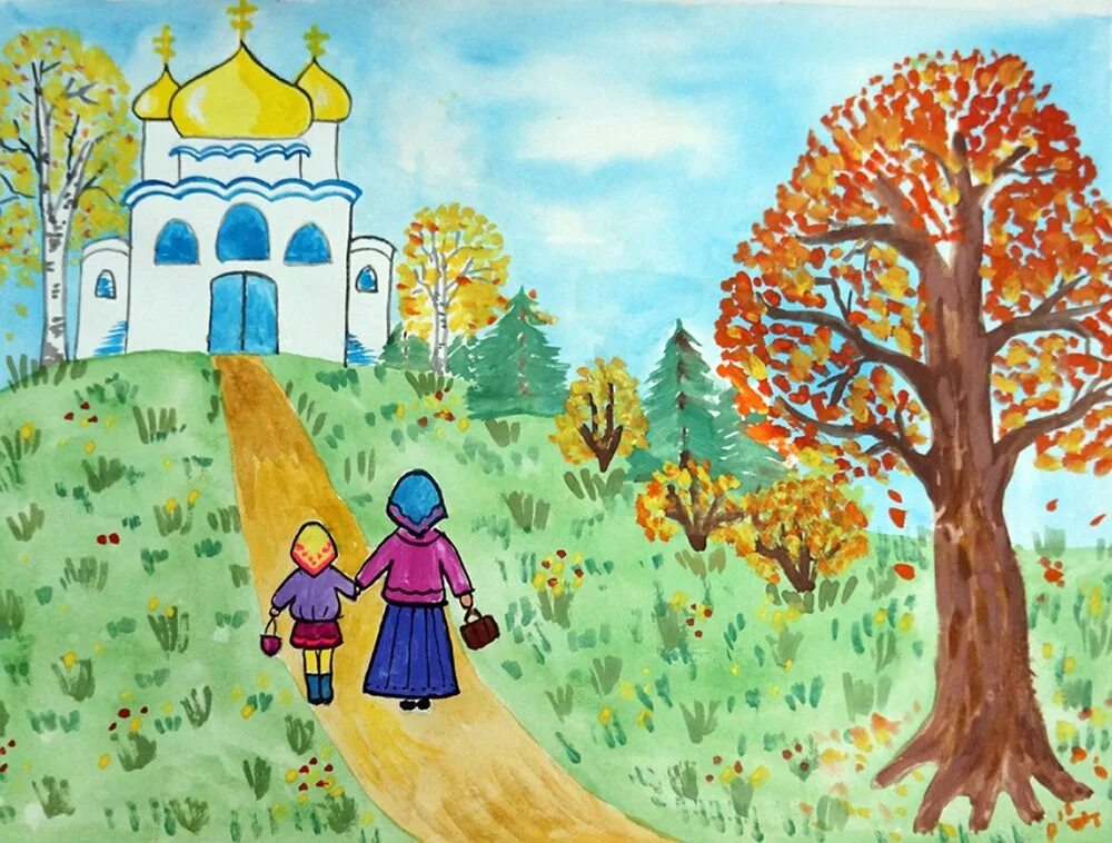 Детские рисунки. Рисунки на православную тему