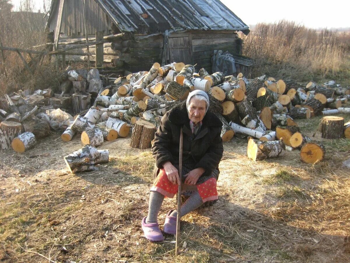 Бабушка с дровами. Бабка с дровами. Старуха с дровами. Пенсионеры в деревне.