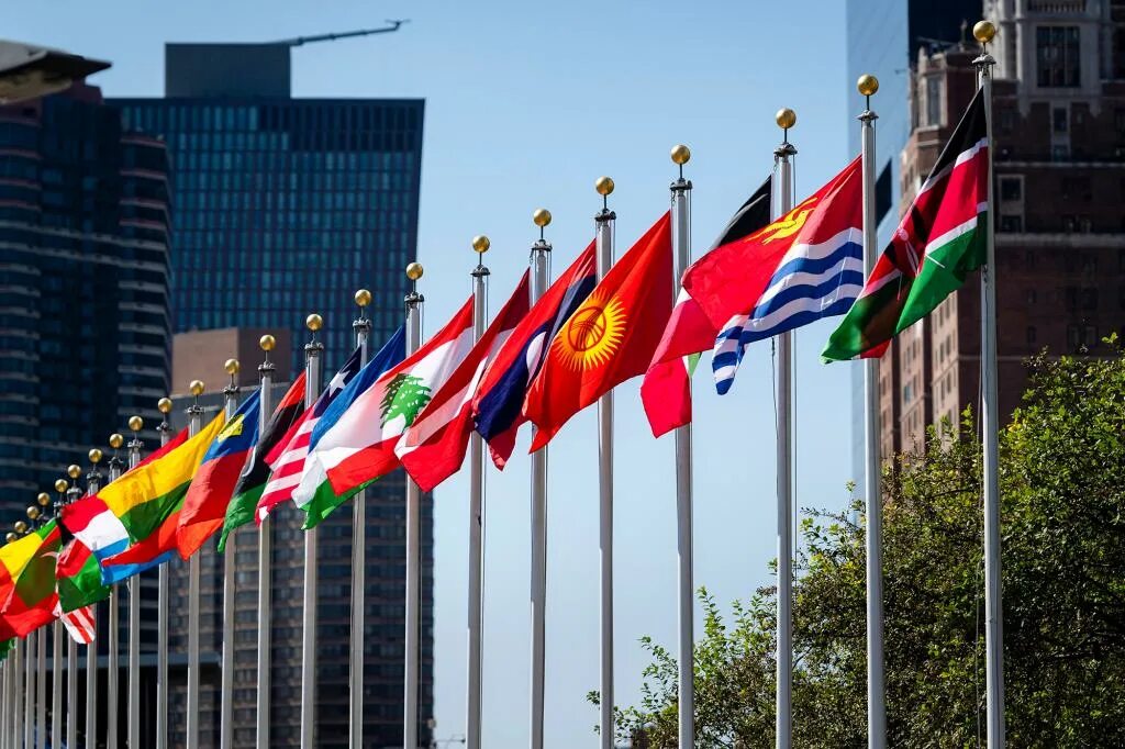 Флаги стран ООН. Яшар Алиев ООН. Флагштоки ООН.