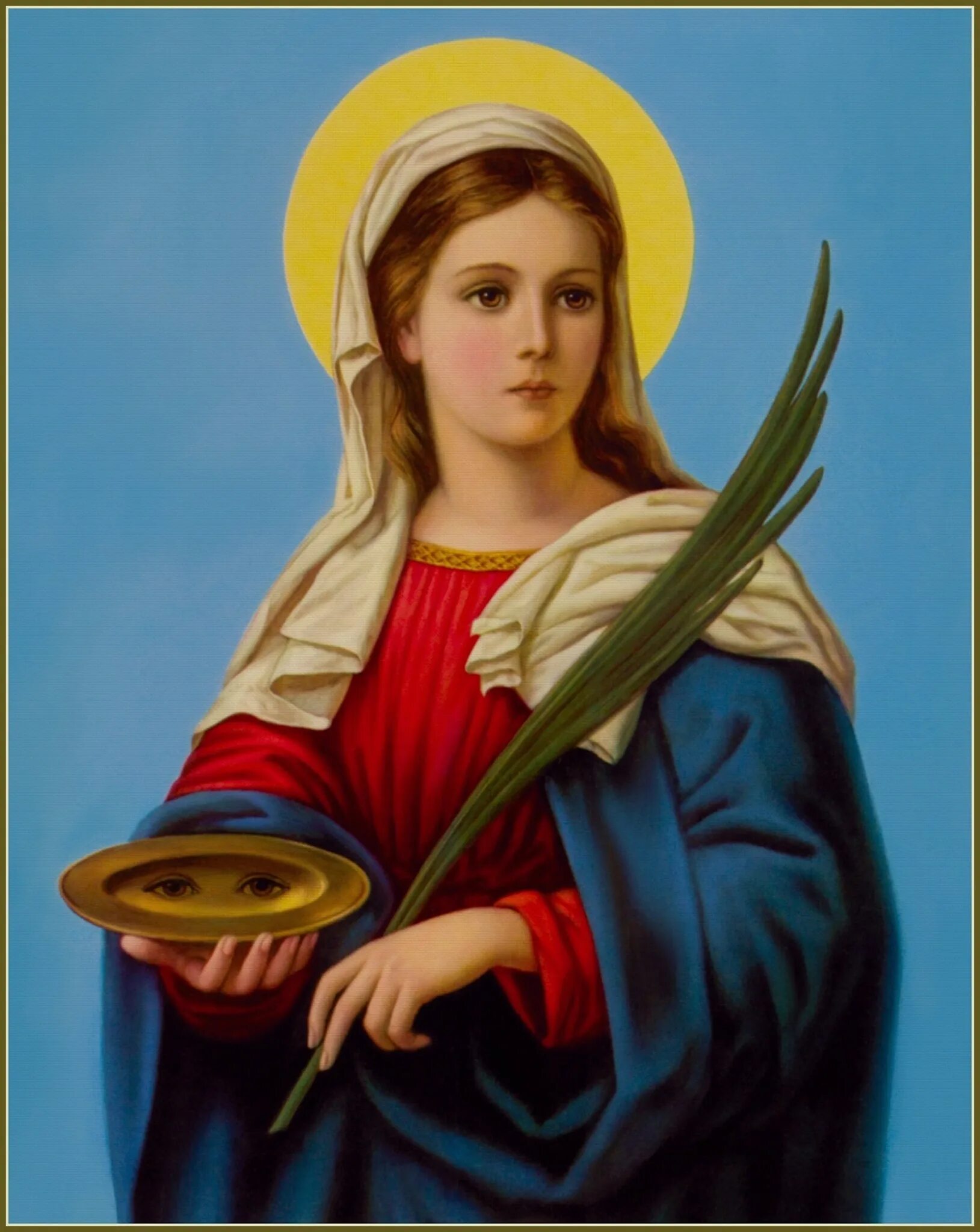 Святая лючия сиракузская. Святая люция. Глаза святой люции. Святая лукия сиракузская. Мученица луки́я сиракузская.