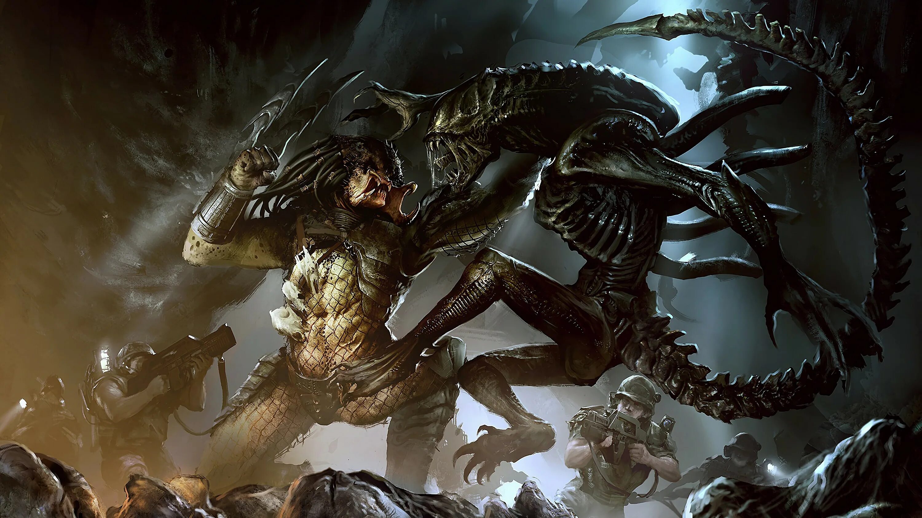 Против монстров есть. Aliens vs Predator чужой. Чужой против хищника 3 Искупление. Aliens vs Predator 2010 чужой.