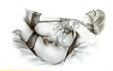 Resim, explicit, erotica, garter belts, stockings, shaved vagina, labia, va...