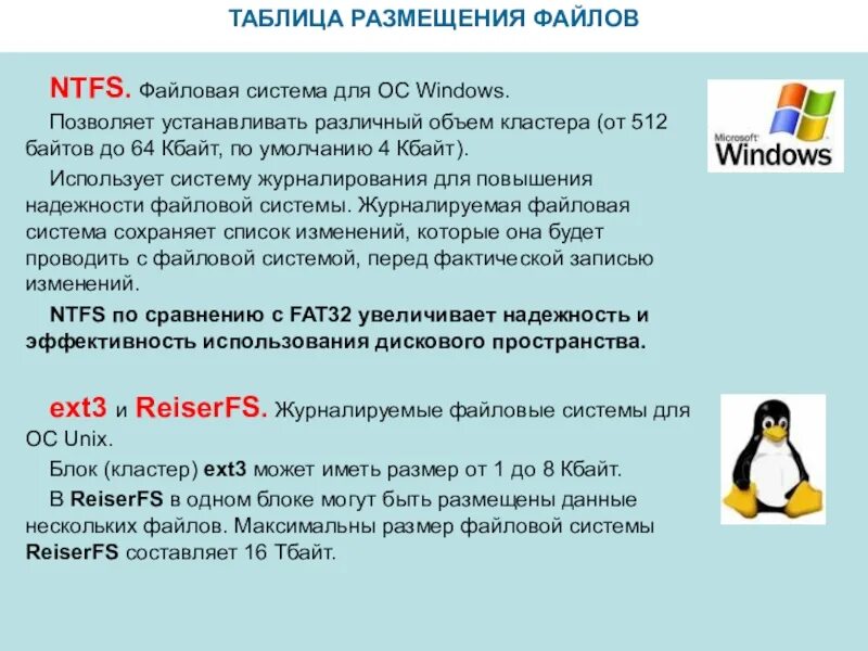 Таблица размещения файлов. Ntfs файловая система таблица. таблица размещения файлов fat и ntfs. ntfs используется для носителей информации.