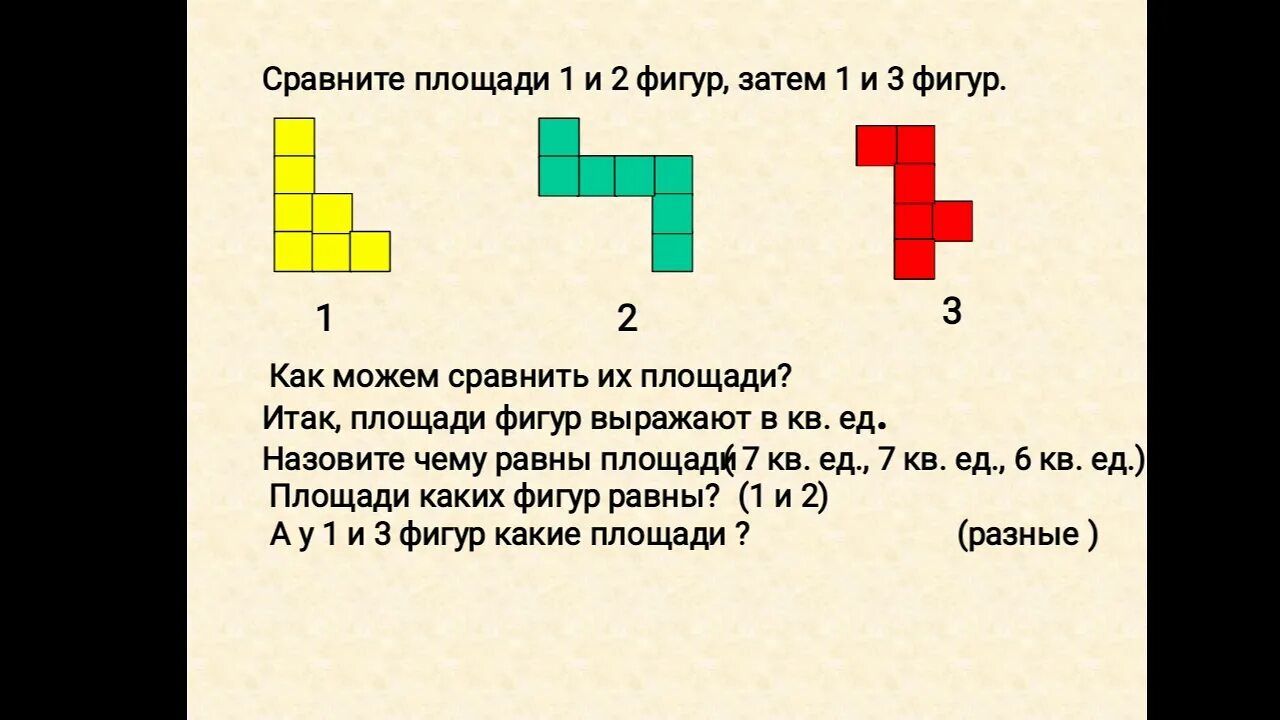 Как получить площадь фигуры. Как сравнить площадь фигур. способы сравнения площадей фигур. сравни площади фигур 3 класс. геометрические фигуры на сравнение площади.