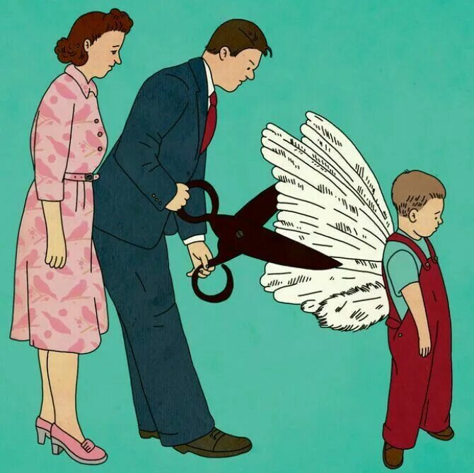 Гиперопека. Родительская гиперопека иллюстрация. Родители подрезают Крылья детям. Гиперопека над ребенком.