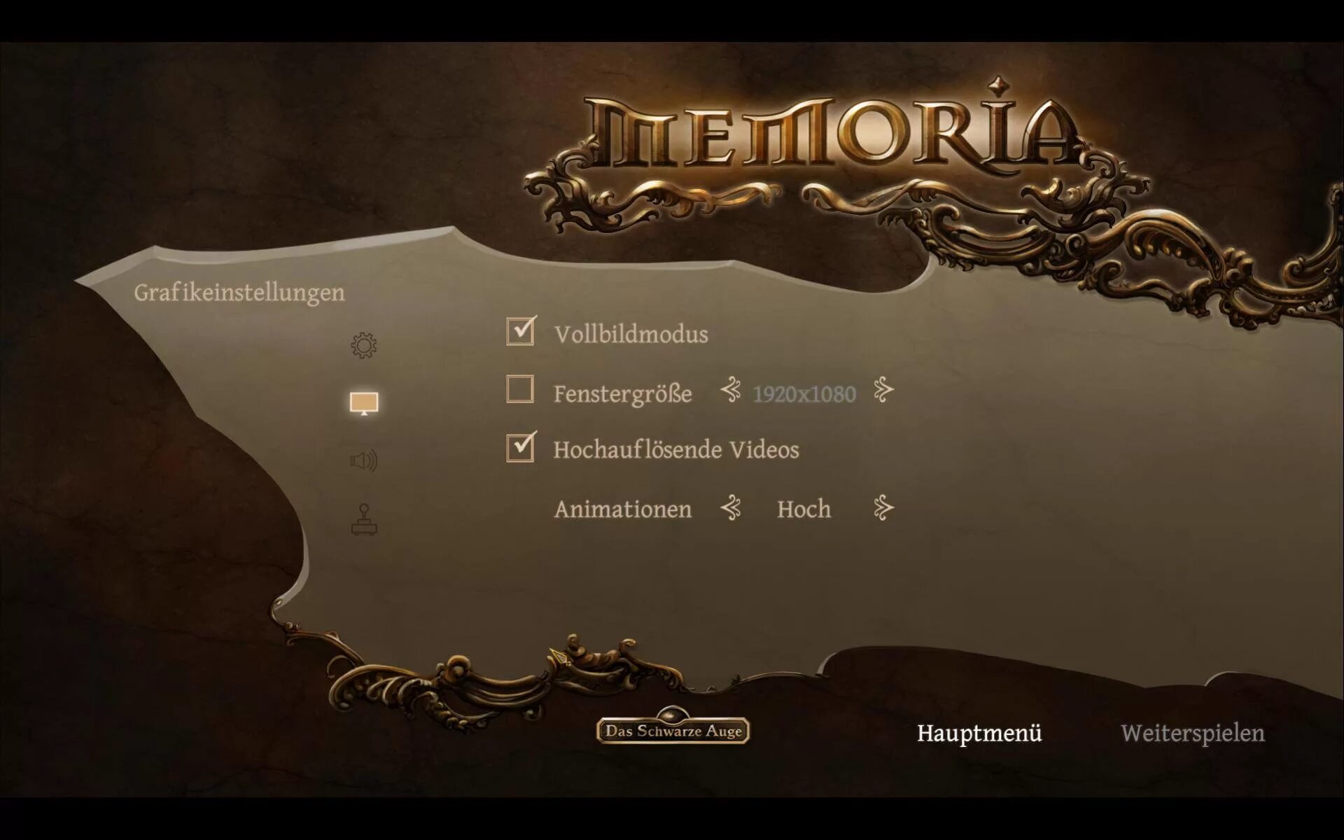 Games main menu