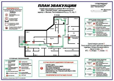 План эвакуации номера