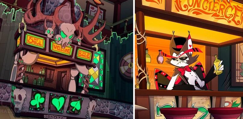Hazbin Hotel: Husk Bar Backgrounds, Nicholas (Cole) Jordan Anime background, Sce