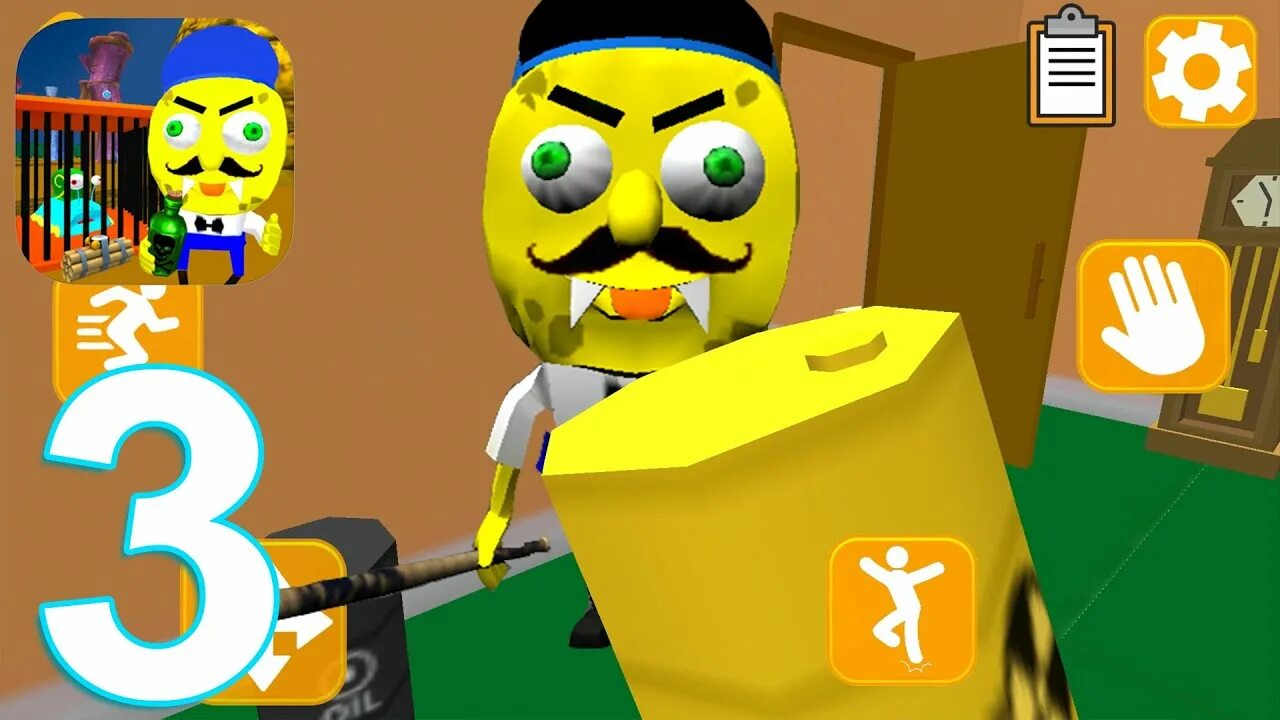 Игра Neighbor Sponge. Sponge Neighbor Escape 3d. Клоун госпиталь нейбор Эскейп 3 д. Sponge Neighbor Escape 3d APK. Escape sponge