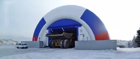 Надувной ангар для ремонта техники
