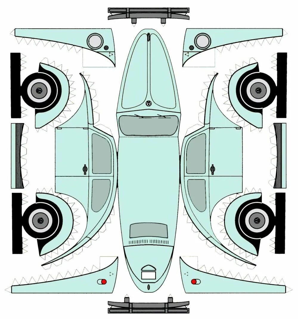 Шаблон для склеивания машин. Фольксваген Жук развертка. Фольксваген Жук бумажная модель. Развертка машинки. Развертка бумажной машины.