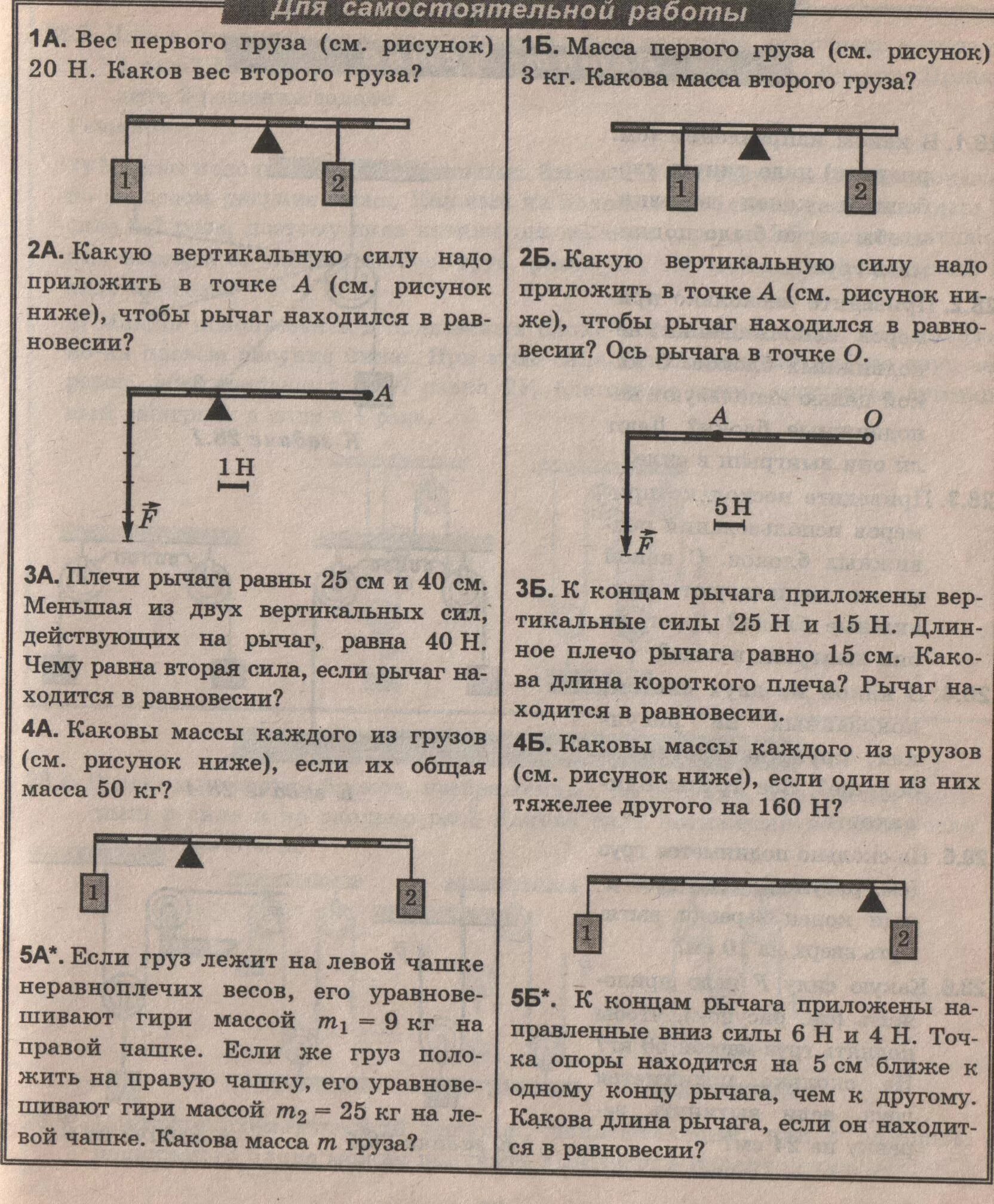 На концы рычага действуют вертикальные. Задачи с двумя грузами на рычаге. Рычаг с двумя опорами. Равновесие рычага физика решение задач. Вес груза.