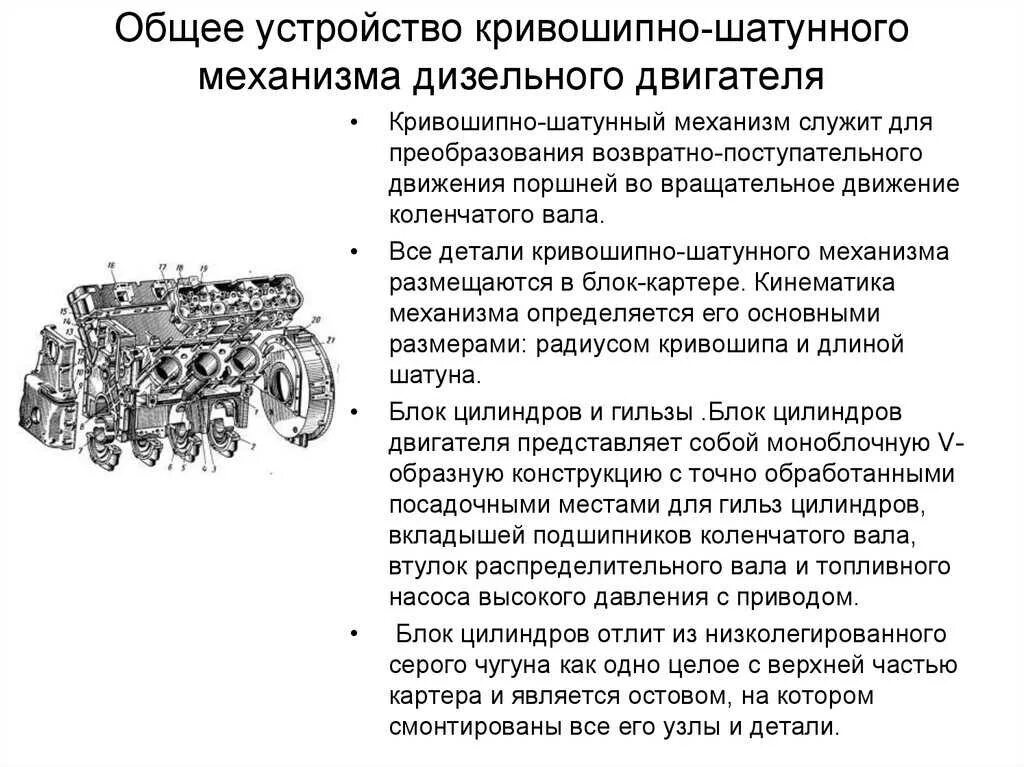 Назначение двигателя автомобиля. Назначение и принцип работы Кривошипно-шатунного механизма. Схема Кривошипно-шатунного механизма бензинового двигателя. КШМ блок картера дизельного двигателя. Назначение цилиндра в КШМ.