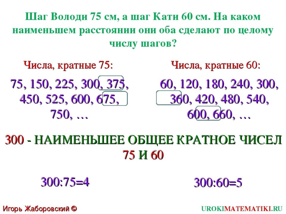 Общее кратное 12 и 15