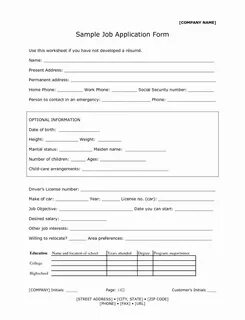 Application form is