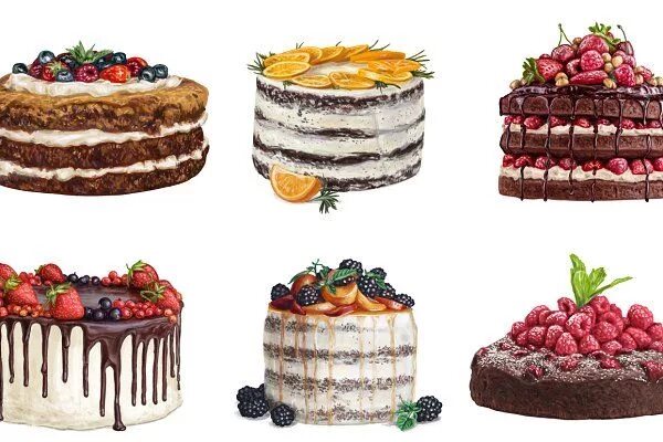 Кондитерские изделия рисования. Праздничный порт референс. Кусок торта. Декор мультяшного торта. Туториал по рисованию еды.