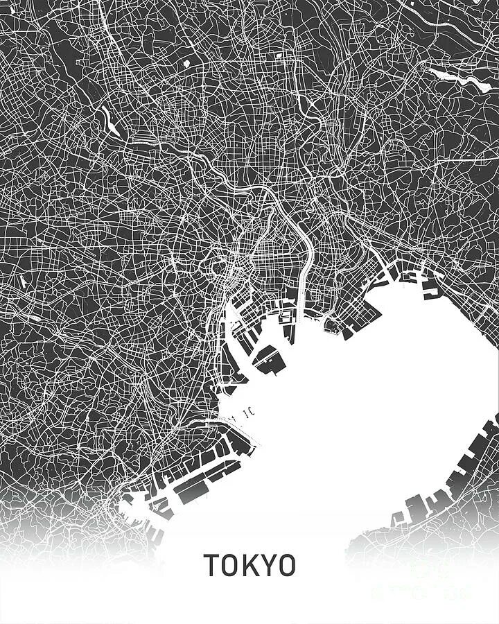 Карта tokyo. Карта Токио черно белая. Токио карта города. Токио гугл карты.