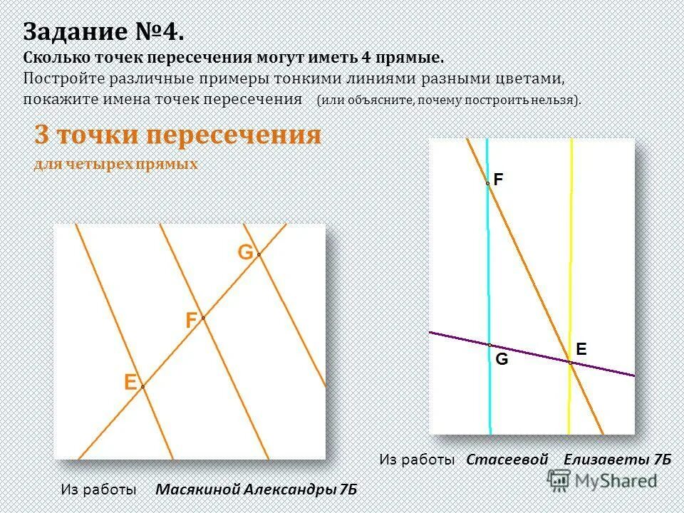Сколько точек пересечения 4 прямых. Сколько точек пересечения 4 прямых