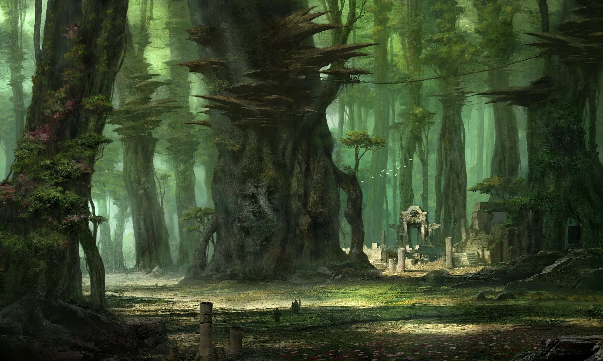 The forest скриншоты. Лес арт. Карамзин дремучий лес. Лес днд арт. Лес арт.