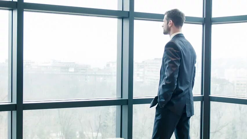 He stood at the window. The man outside the window.