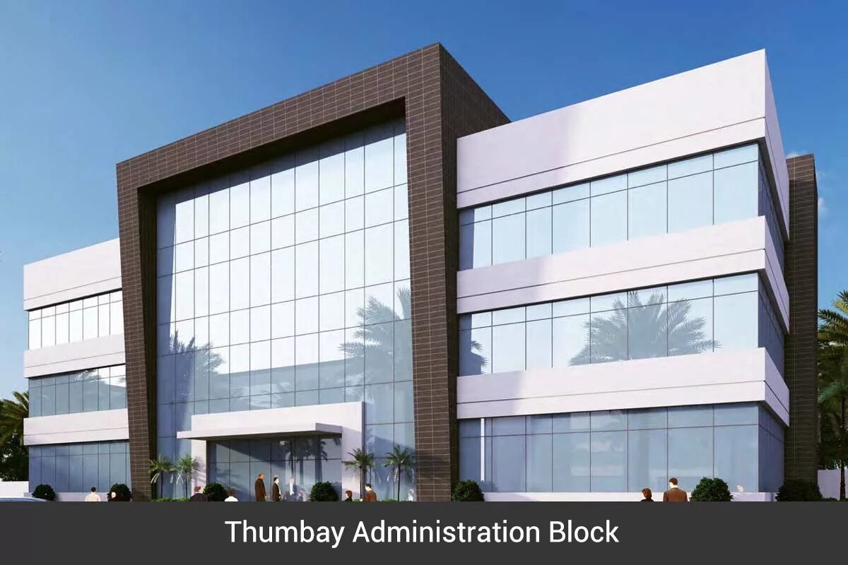 Admin block. Administration block. commercial block design. news block designer. thumbay group.