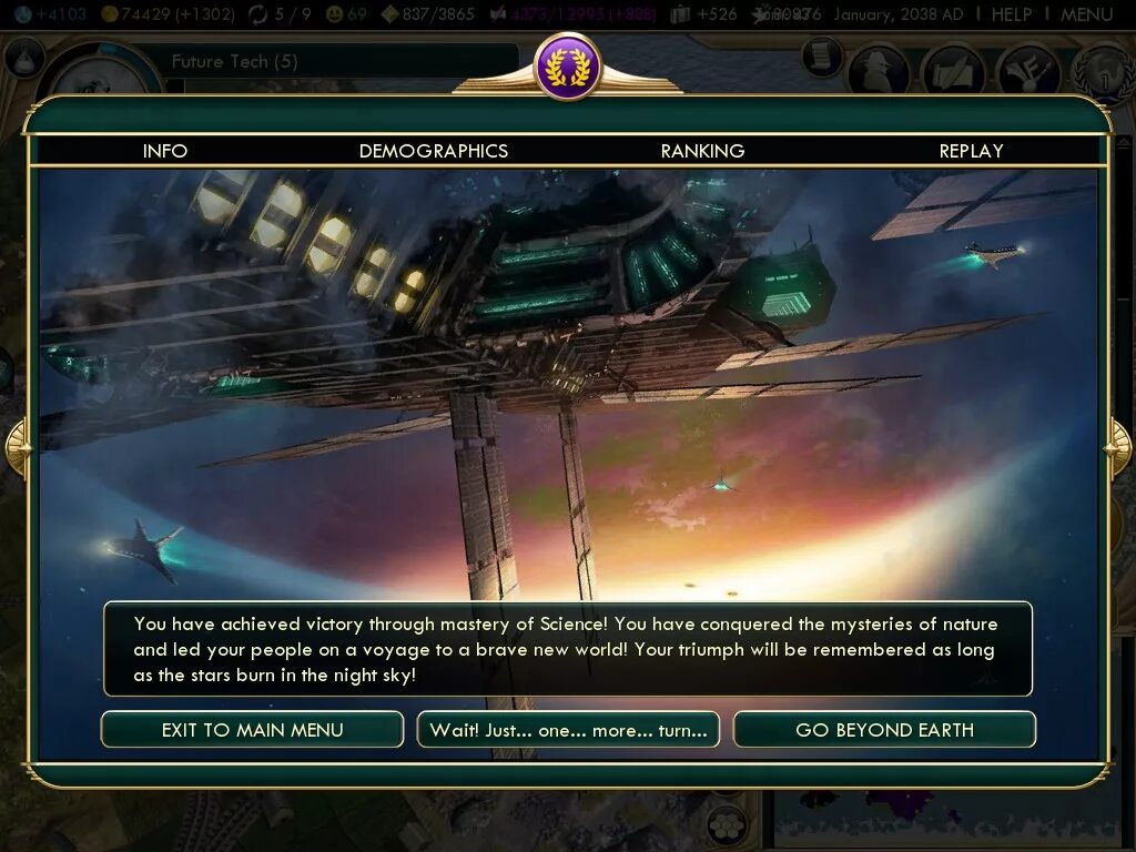 Civilization 5 Victory. Цивилизация 5 демография. Наука цив 5. Just one Earth игра.