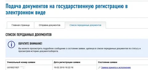 Сведения о лицах поданы документы регистрацию