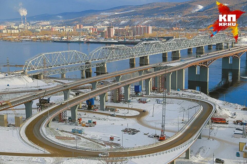 Содержание 4 моста. 4 мост красноярск. четвертый мост через енисей в красноярске. развязка 4 моста красноярск. железнодорожный мост красноярск.