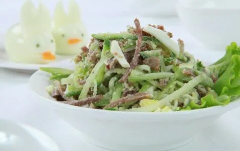 Мясо с зеленой редькой