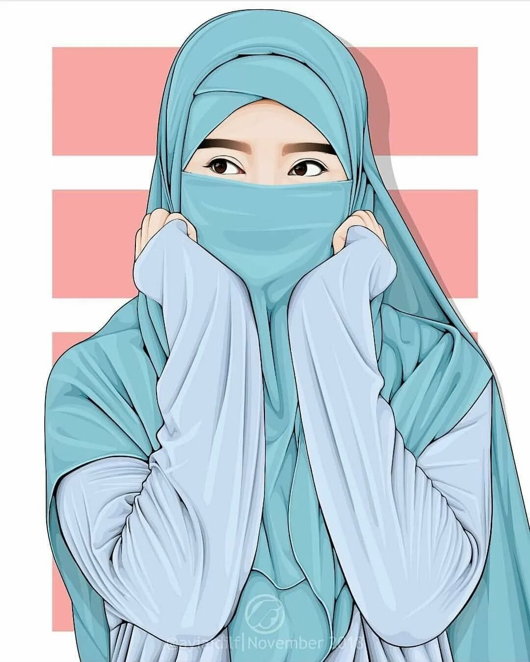 Никаб Муслима картина. Голубой хиджаб никаб.