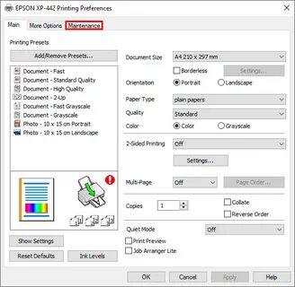 Как сбросить принтер до заводских настроек epson