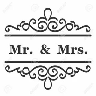 Mr and Mrs ( mister and missis ) Wedding Sign Typographic Vector Design - 1...