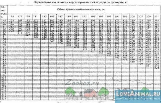 Определение массы животных