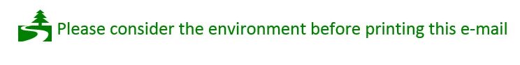 Please consider the environment before Printing this email. Consider the environment before you Print this email. Think before Print. Think before you Print. Don t do this please