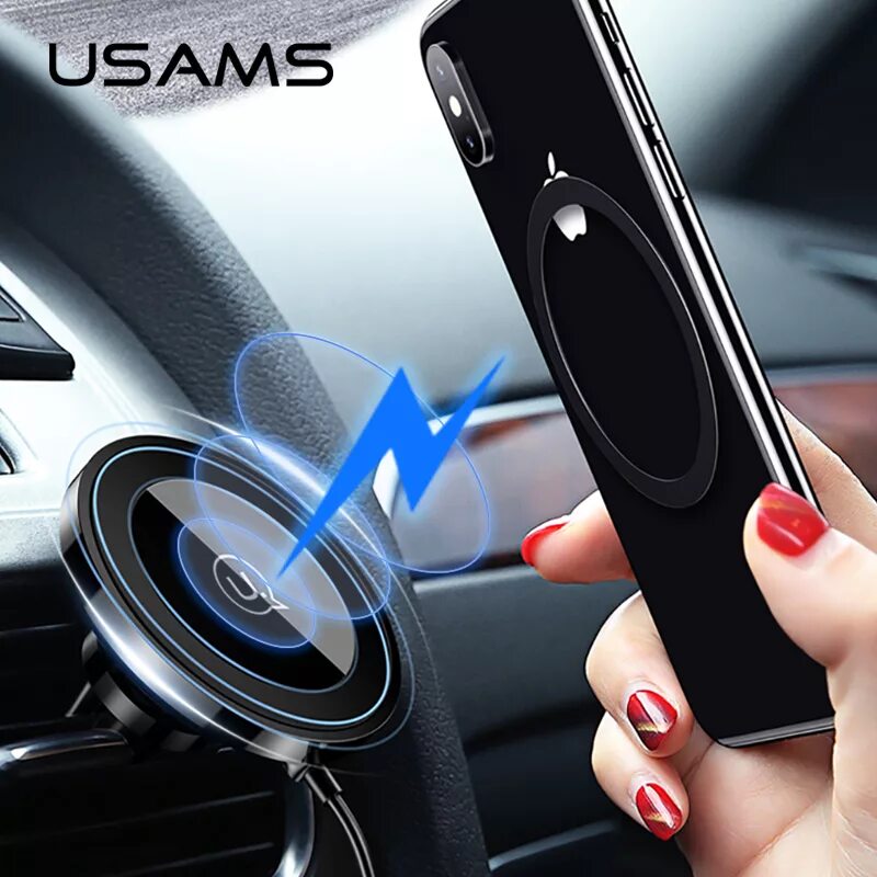 Держатель зарядка для авто. Magnetic qi wireless car charger. беспроводная зарядка iphone usams. usams автодержатель зарядка. автодержатель usams магнитный.