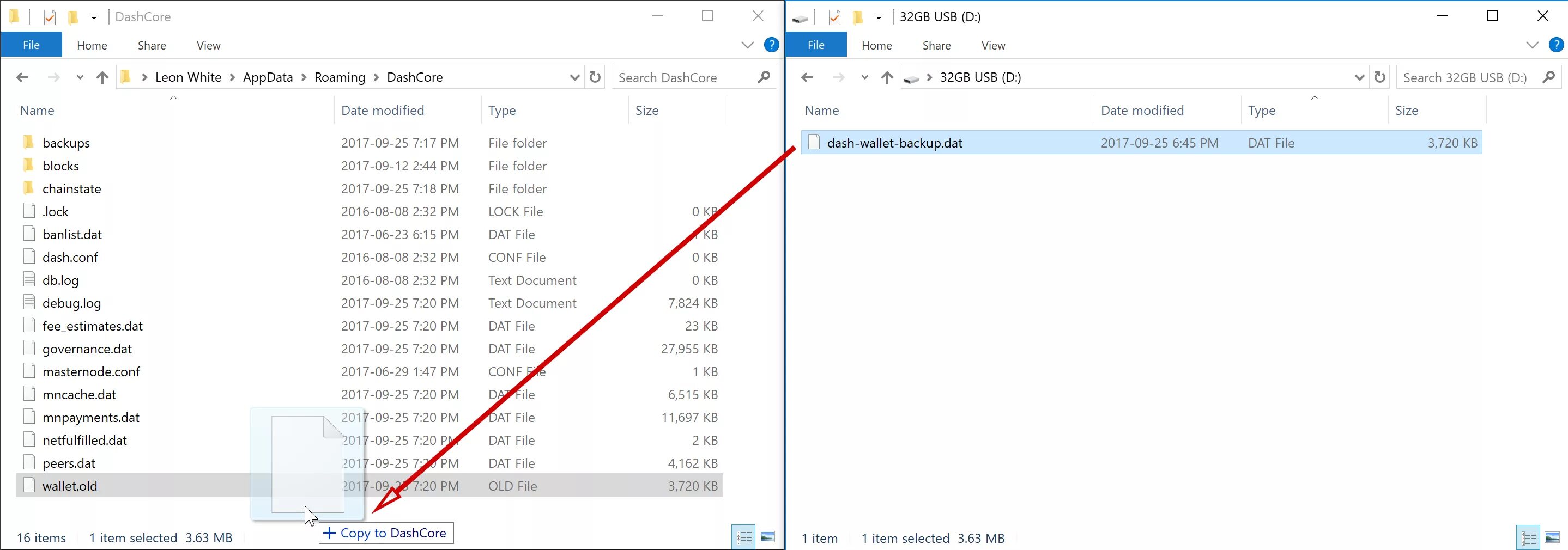 Backup wallet. The wallet files.