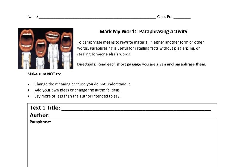 Mark your words. "Mark my Words" идиома. Paraphrasing Worksheet. Paraphrase Worksheets. Paraphrasing exercises Advanced.