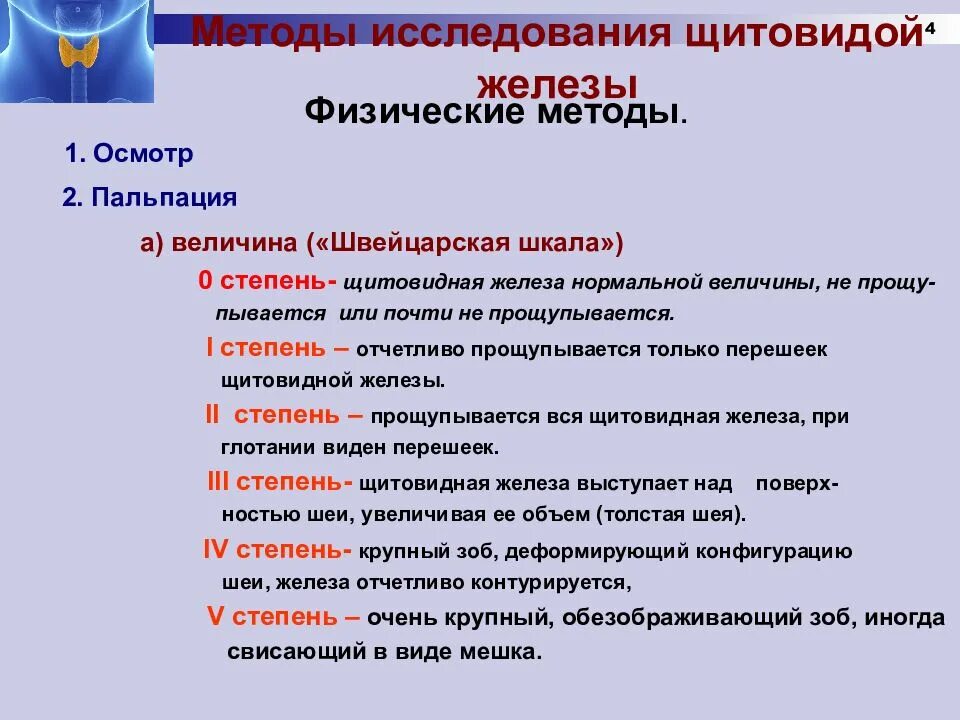 Щитовидная железа классификация. Заболевания щитовидной железы методы обследования. Методика осмотра щитовидной железы. Методы исследования при заболеваниях щитовидной железы. Алгоритм исследования щитовидной железы.