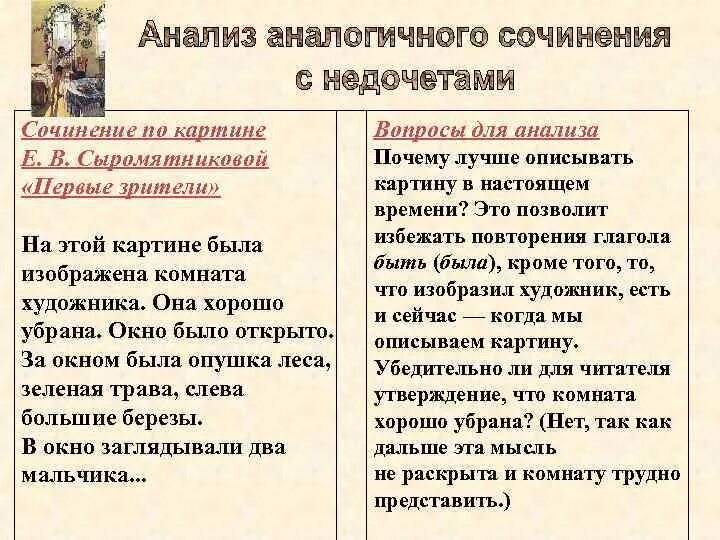 Сыромятникова первые зрители сочинение 6 класс урок. Сочинение по картине первые зрители. Первые зрители Сыромятникова картина. Сочинение по картине первые зрители е.в.Сыромятникова. Сочинение на тему первые зрители.