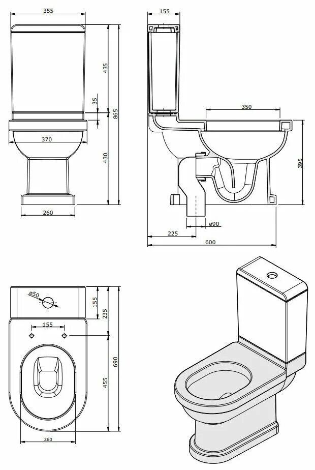 Установка компакт унитаза