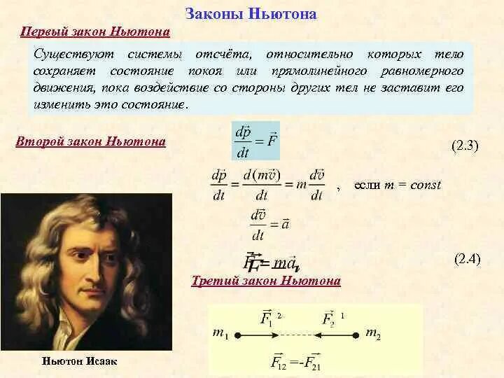 3 Закона механики Ньютона. Второй закон механики Ньютона формула. Законы Ньютона 1.2.3 формулы. Три закона движения Ньютона.