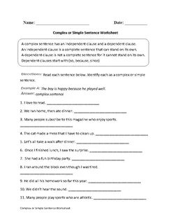 Simple sentence exercises