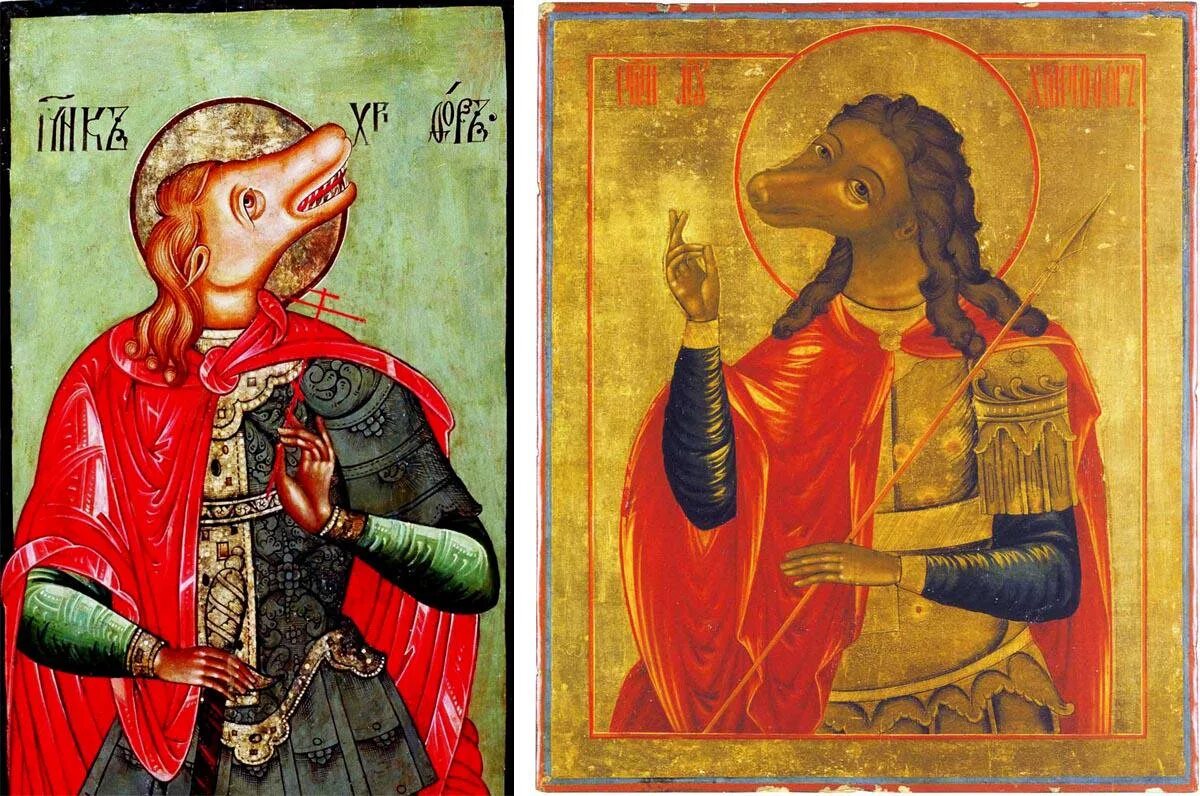 Каких святых изображают иконы. Икона Святого Христофора с собачьей головой.