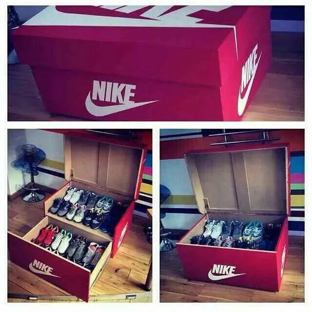 Шкаф найк. Nike Shoebox. Sneaker Storage Box Nike. Коробки из под обуви найк.