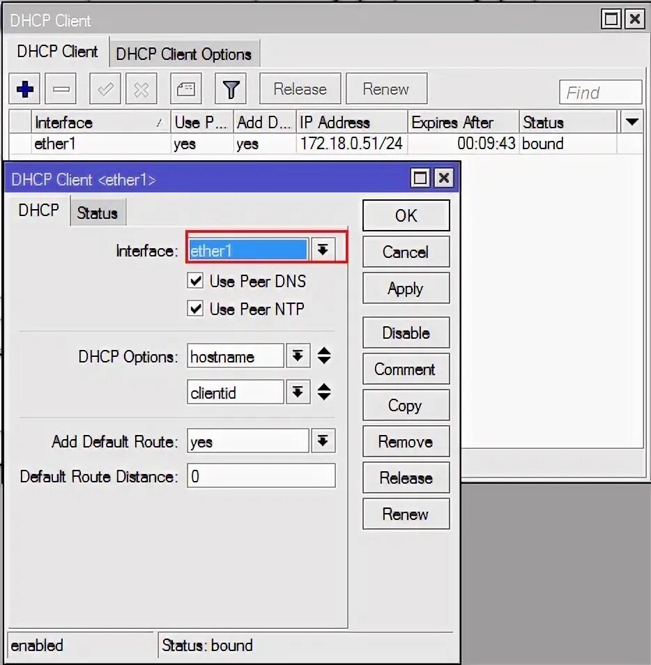 Bind interfaces. Bind interfaces