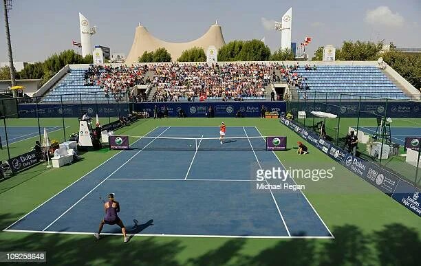 Дубай 500 теннис. Dubai Tennis Stadium внутри.