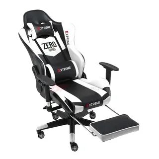 Игровое кресло с подставкой для ног