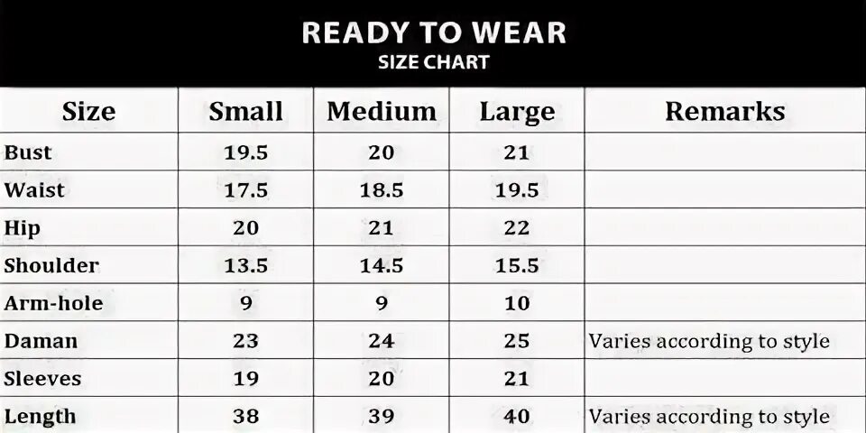 Size medium