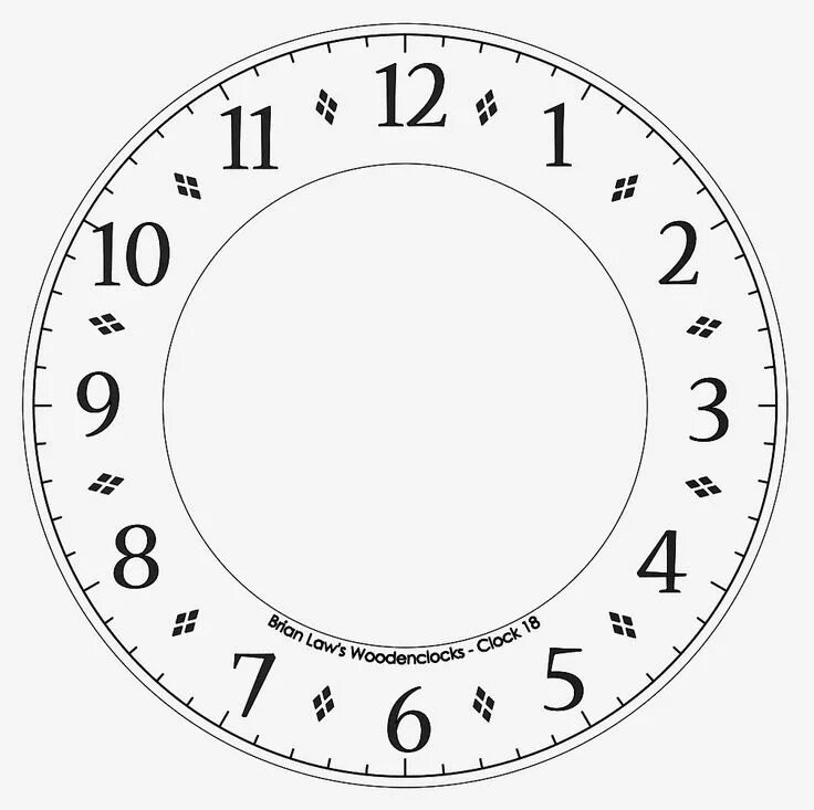 Шаблон часов для вырезания Clock Faces for use in learning to tell the time. Blank clock faces, Clock templ